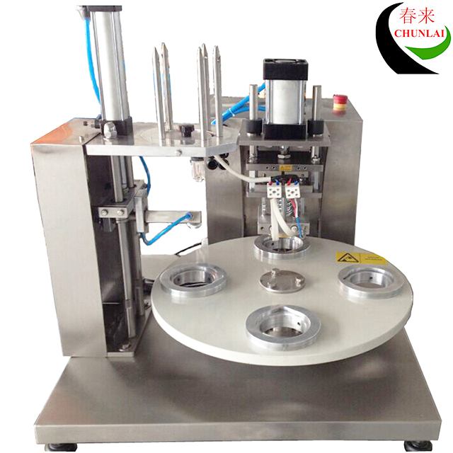 4 Positions Semi Automatic Rotary Type Cup Liquid Filling and Sealing Machine