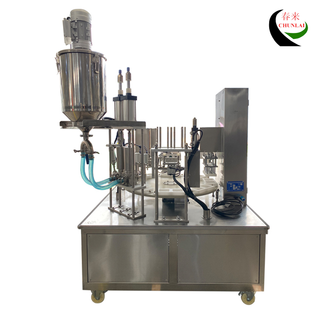 KIS-900-2 Automatic Rotary Type Cheese Cup Filling Capping Machine