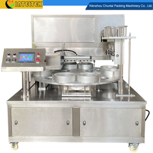 KIS-900 Automatic Rotary Type Aluminum Foil Round Container Sealing Machine