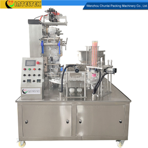 Rotary Type Popcorn Cup Filling and Sealing Machine