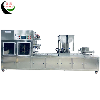 The principle of tray filling and sealing machine